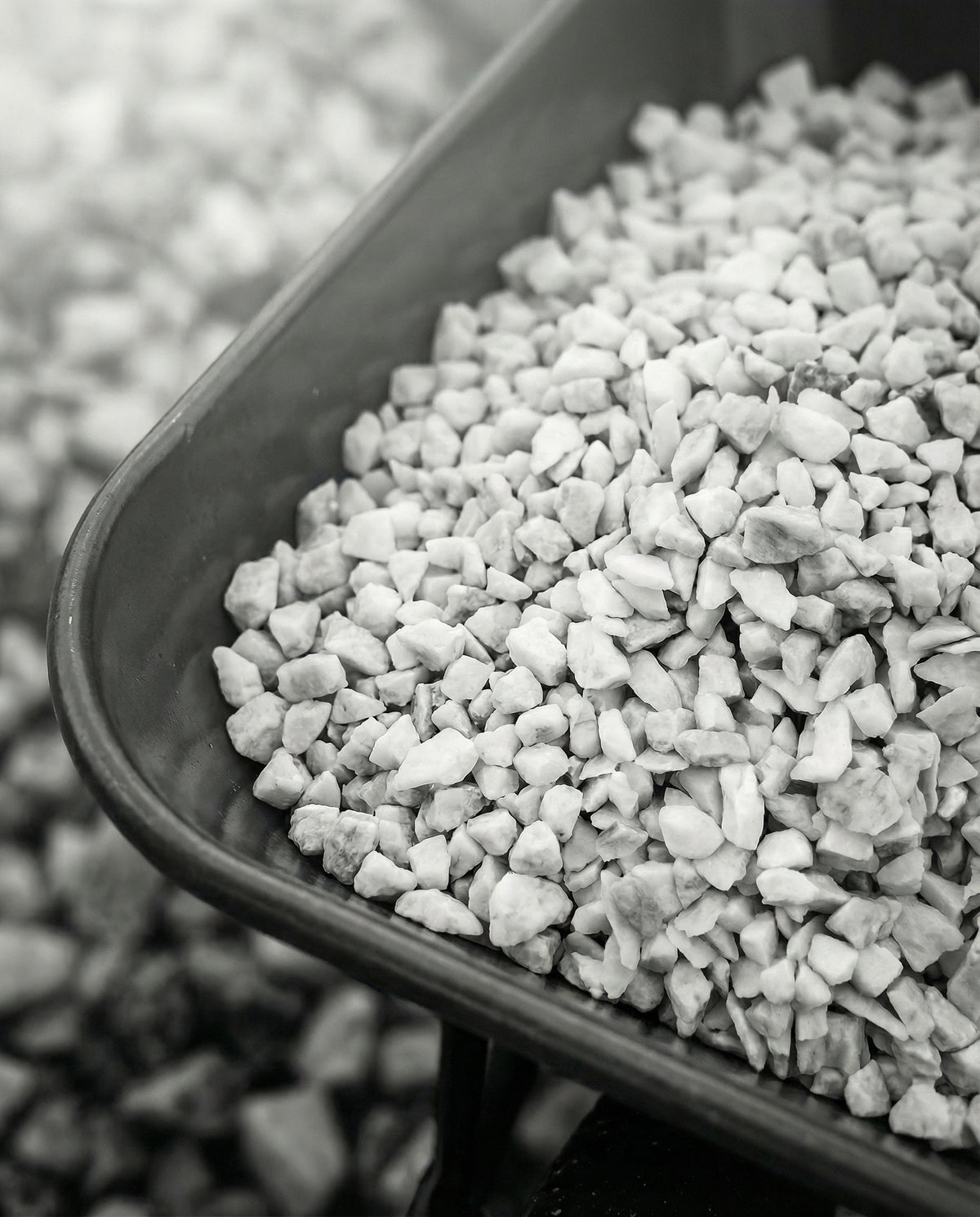 Carrara marble chips used during the resting phase of Maison Dieux Père vodka macérat.
